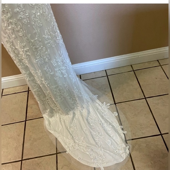 NWOT Lulus Everlasting Passion White SequinBeaded Backless Maxi💍 - Picture 9 of 12